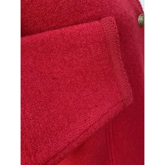 Vintage Pendleton 100% Virgin Wool Red Cardigan Embroidery Women’s Large - Picture 7 of 16